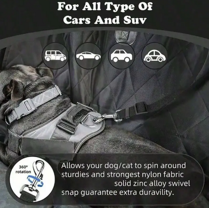 🚗 Adjustable Dog Car Seatbelt Harness
