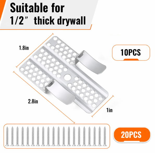 10 PCS Easy-Install 1/2" Drywall Repair Clips