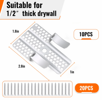 10 PCS Easy-Install 1/2" Drywall Repair Clips