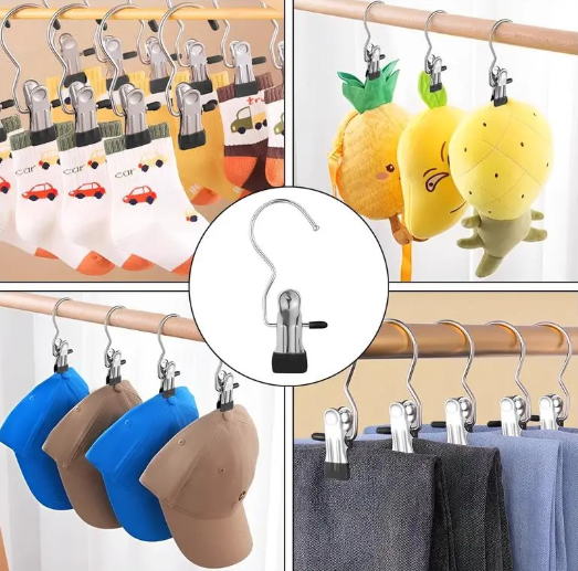 ⚙️20/30/40pcs Boot Hangers Clips Laundry Hooks Stainless Steel