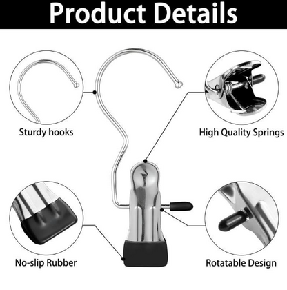 ⚙️20/30/40pcs Boot Hangers Clips Laundry Hooks Stainless Steel