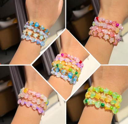 ✨600-piece star-shaped and heart-shaped bead set