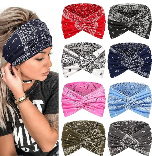 🎀Women's vintage print hairband, available in multiple colors