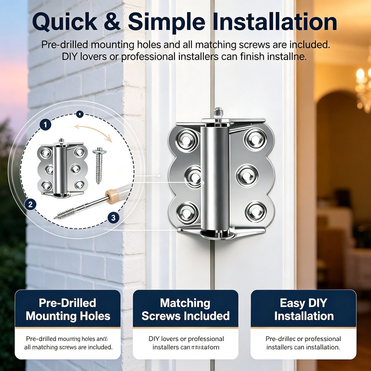 ⚙️Adjustable Self-Closing Spring Door Hinges(10Pcs)