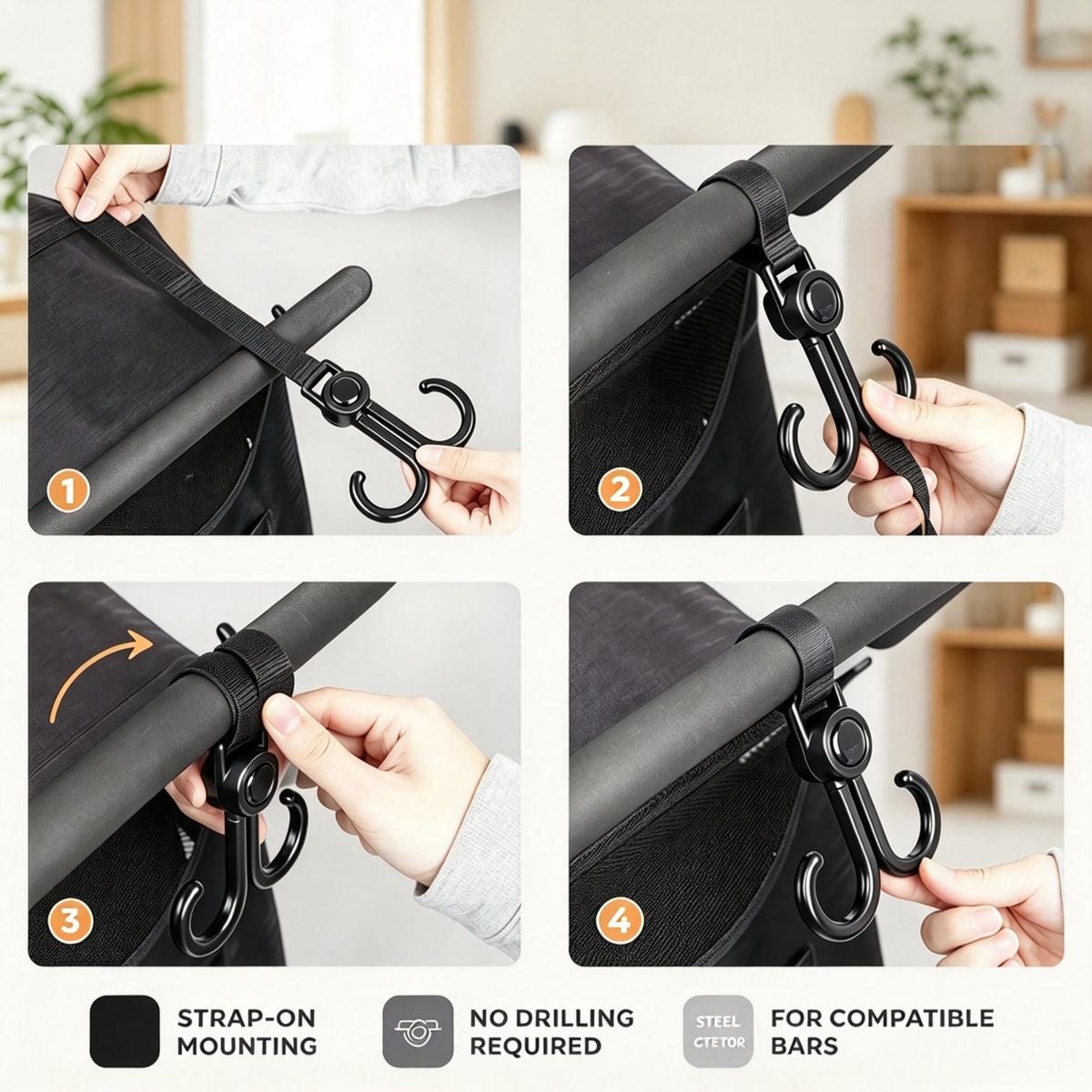 🧷Multi-Purpose Rotating Double Bag Hook(2Pcs)