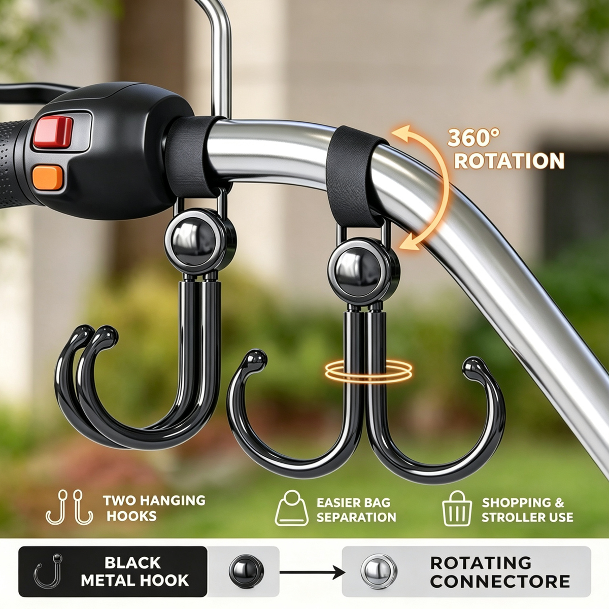 🧷Multi-Purpose Rotating Double Bag Hook(2Pcs)