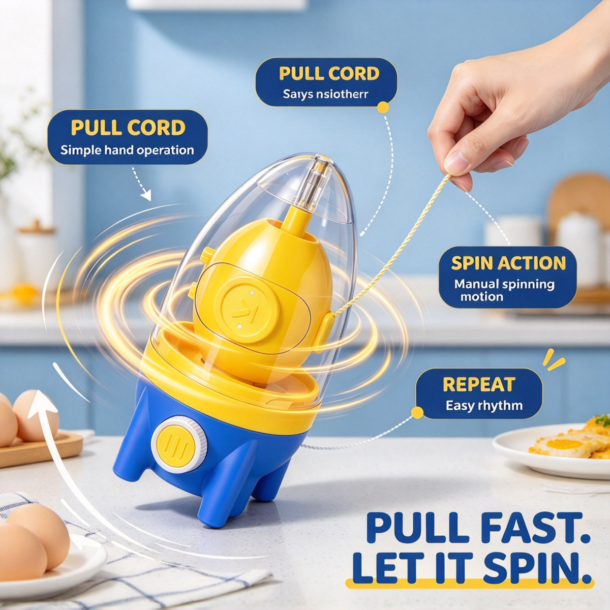 ✨Pull-Cord Egg Mixer