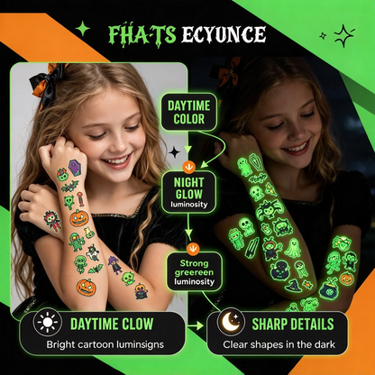 🎃Glow-in-the-dark Halloween temporary tattoo party set