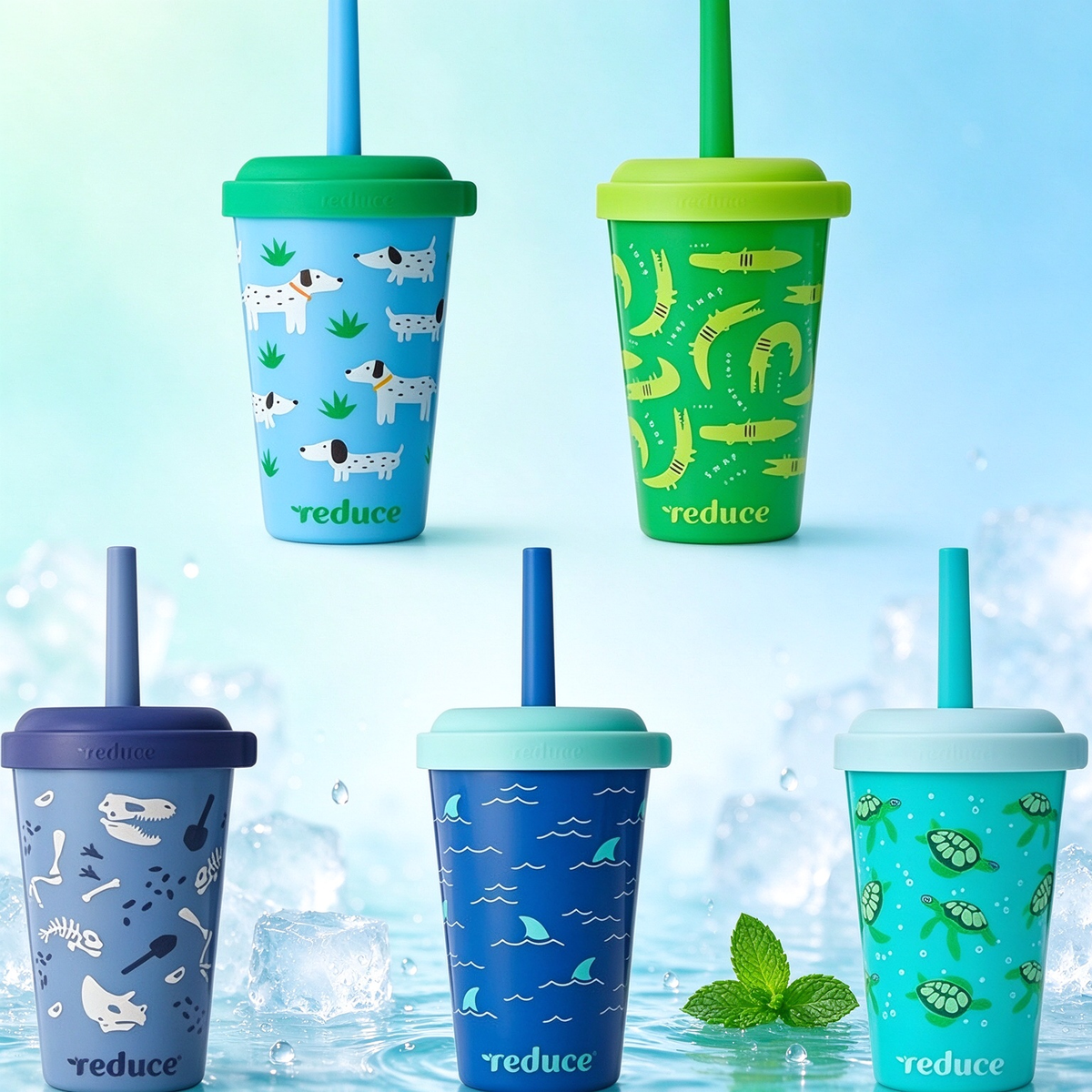 🥤12 oz. Kids' Water Cup Club Party Set – Fun Fruit-Themed Cute Designs