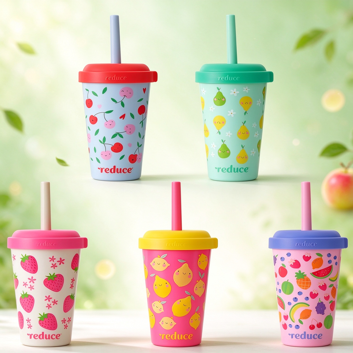 🥤12 oz. Kids' Water Cup Club Party Set – Fun Fruit-Themed Cute Designs