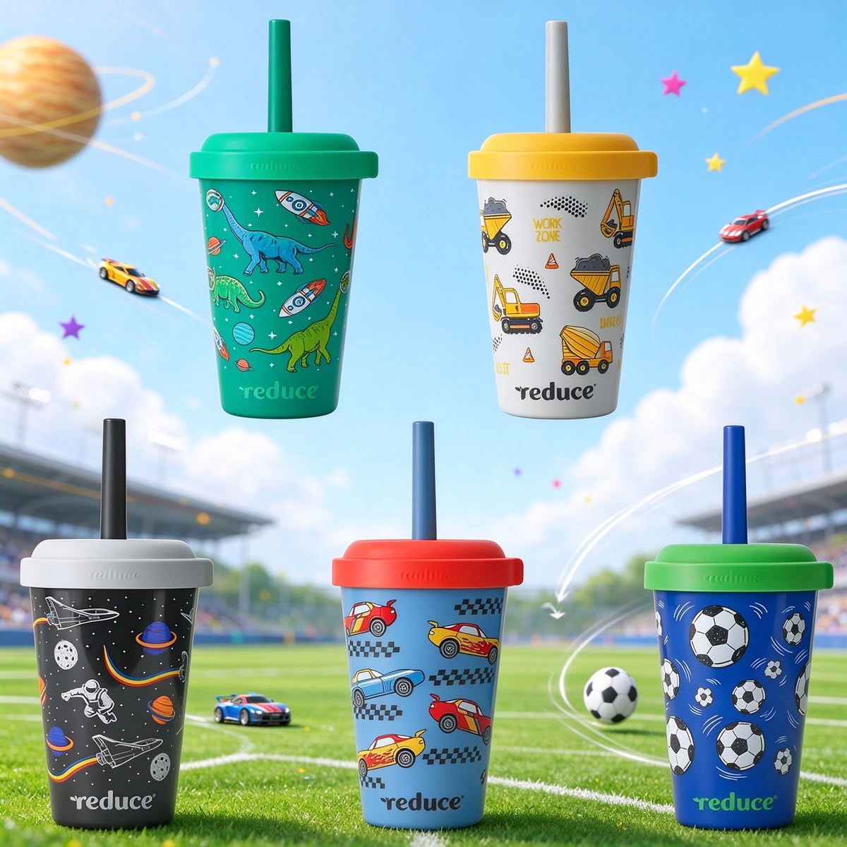 🥤12 oz. Kids' Water Cup Club Party Set – Fun Fruit-Themed Cute Designs