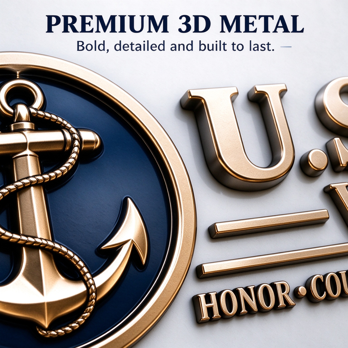 ⚜️3D Metal Veteran Honor Auto Badge