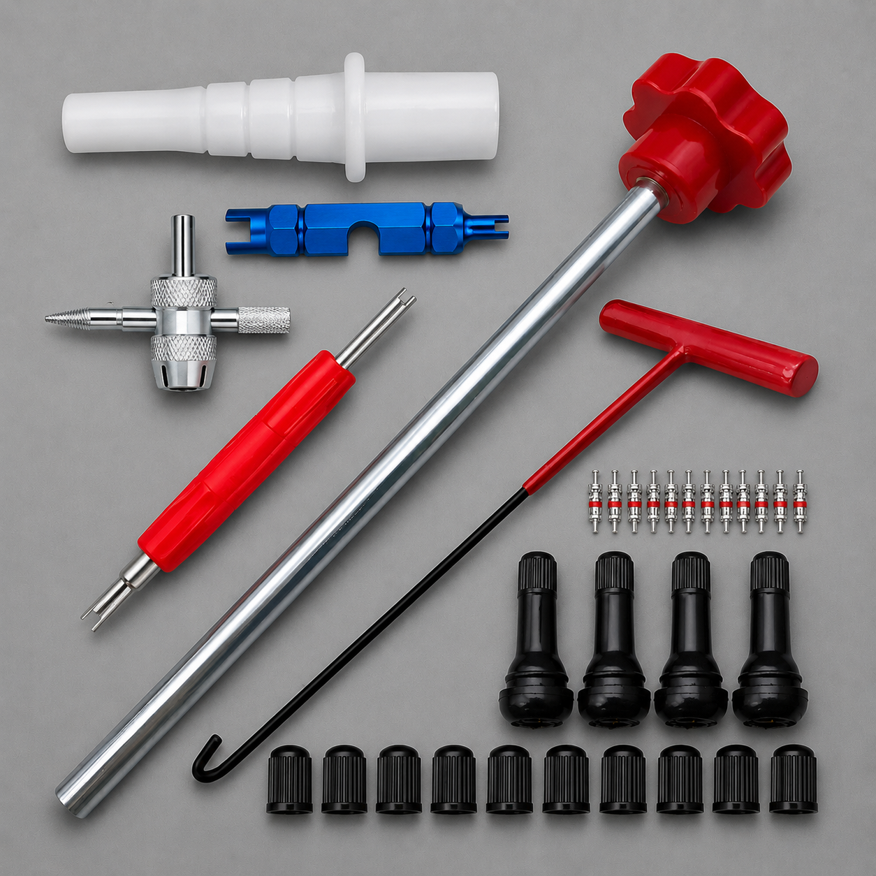 🔧30-piece quick tire valve removal and replacement tool kit