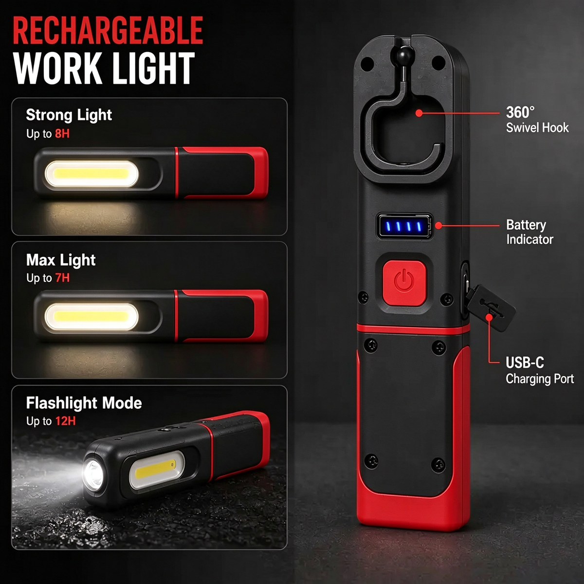 Magnetic Rechargeable Work Light