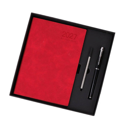 📅 2027 Deluxe Daily Planner with Pen – Waterproof Cover & Color-Coded Index 🖊️
