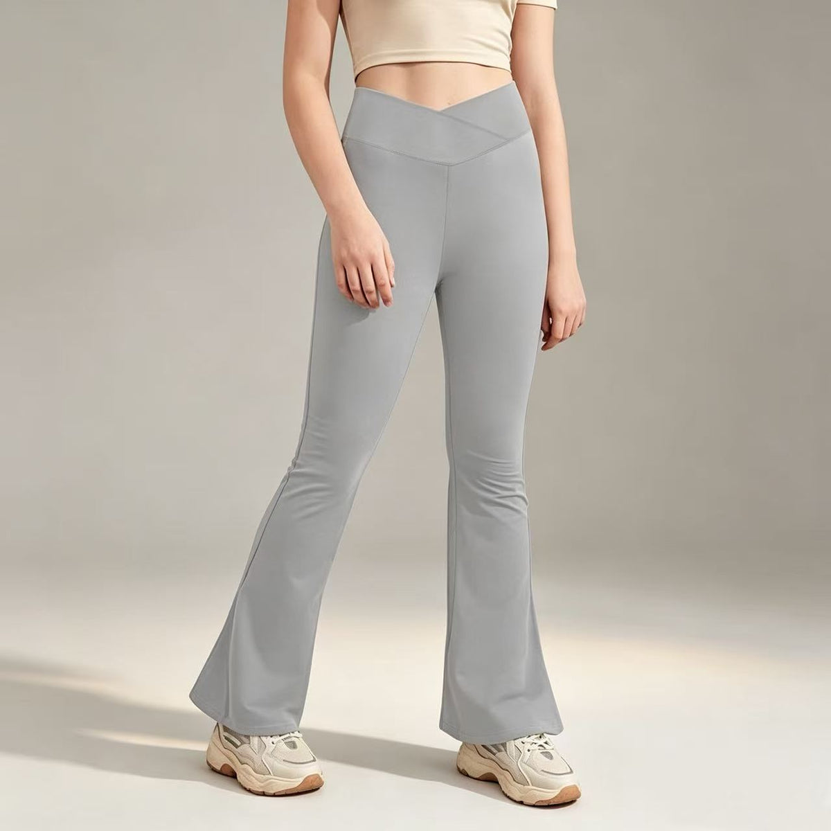Girl's Leggings Cross High Waisted Flare Pants Yoga Bootcut Pants