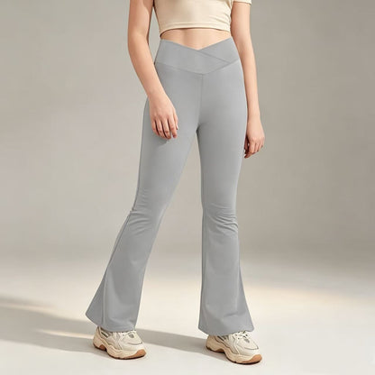 Girl's Leggings Cross High Waisted Flare Pants Yoga Bootcut Pants