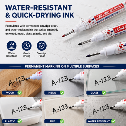 ✍️ Long-nib deep-hole markers (pack of five)