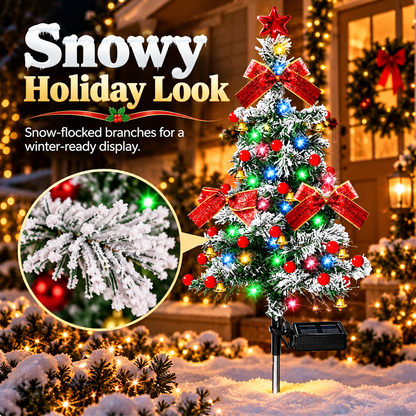 Solar-Powered Decorative Lights for Outdoor Courtyard Christmas Tree Ambiance