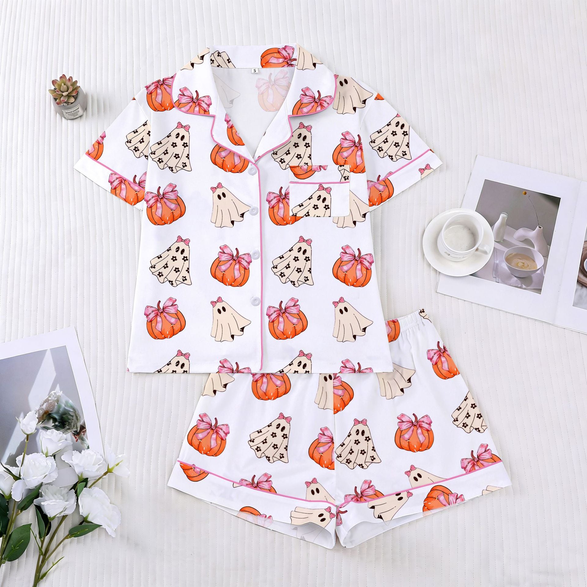 Bow Ghost Pumpkin Pajamas