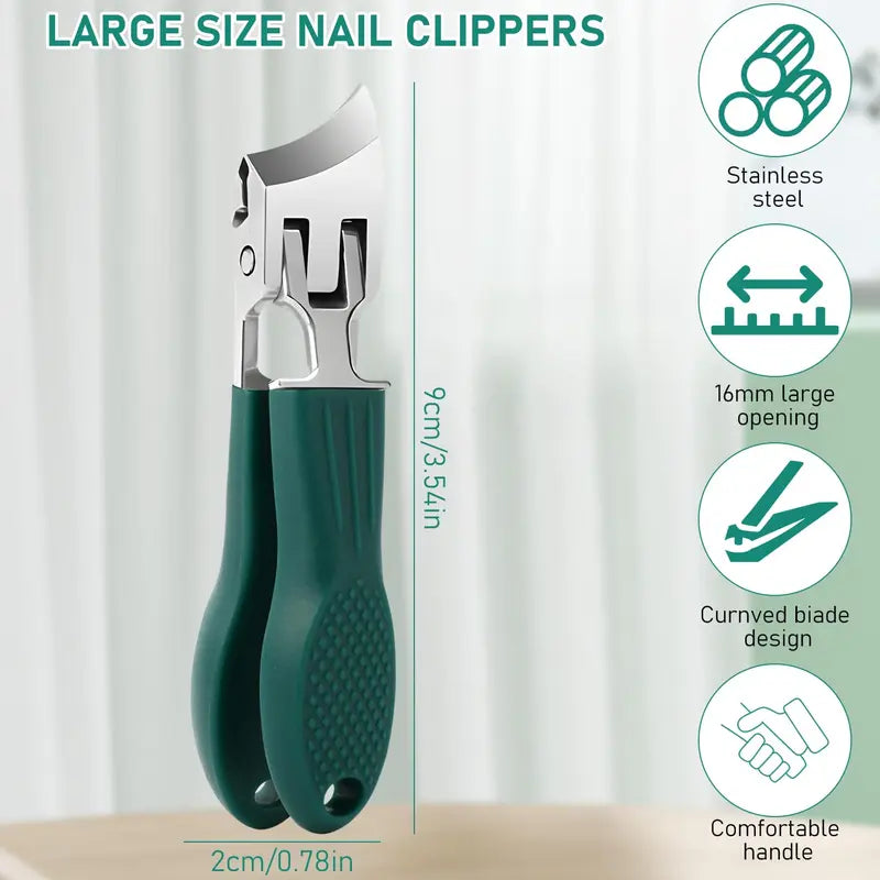 💨Wide Jaw Opening Anti-Splash Slanted Eagle Beak Beveled Nail Clipper Set