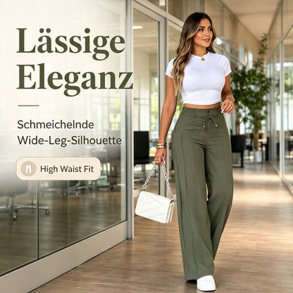 New Spring/Summer Drawstring High-Waisted Wide-Leg Pants