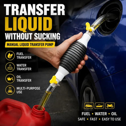 ⛽Manual Siphon Pump Kit with 1M Hose, Rubber Pump Bulb & 2 Hose Clamps, Liquid Transfer Pump for Fuel Water Oil, Car Boat Motorcycle
