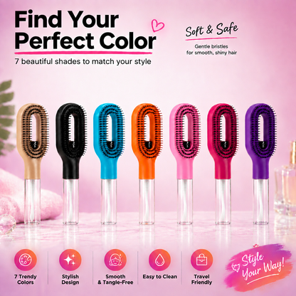2‑in‑1 Spray Hair Brush, Refillable Detangling Styling Brush with Built‑in Water Spray