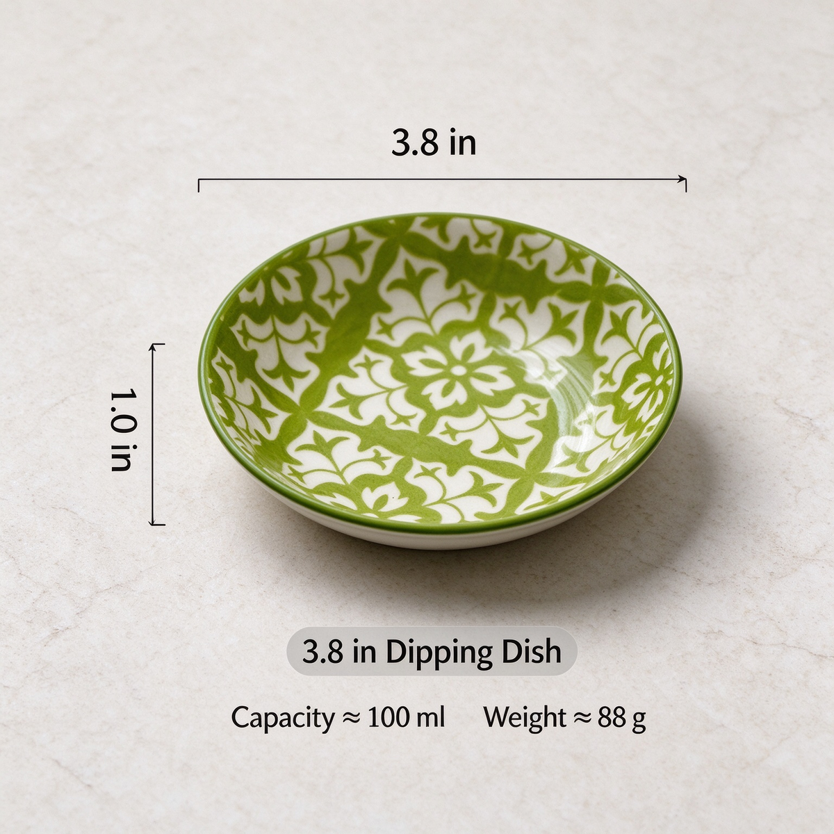 🍽️Round ceramic sauce bowl with colorful geometric patterns