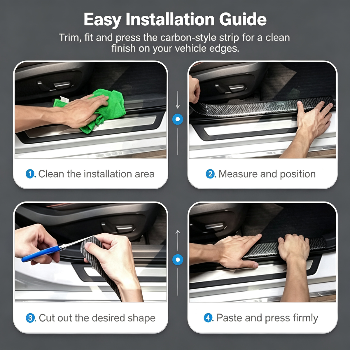 Carbon-Fiber-Style Car Anti-Scratch Protective Strip
