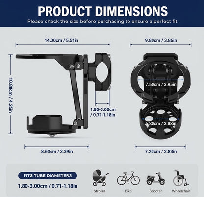 🏍️⚙️Foldable bicycle water bottle cage - suitable for scooters, strollers, and cycling