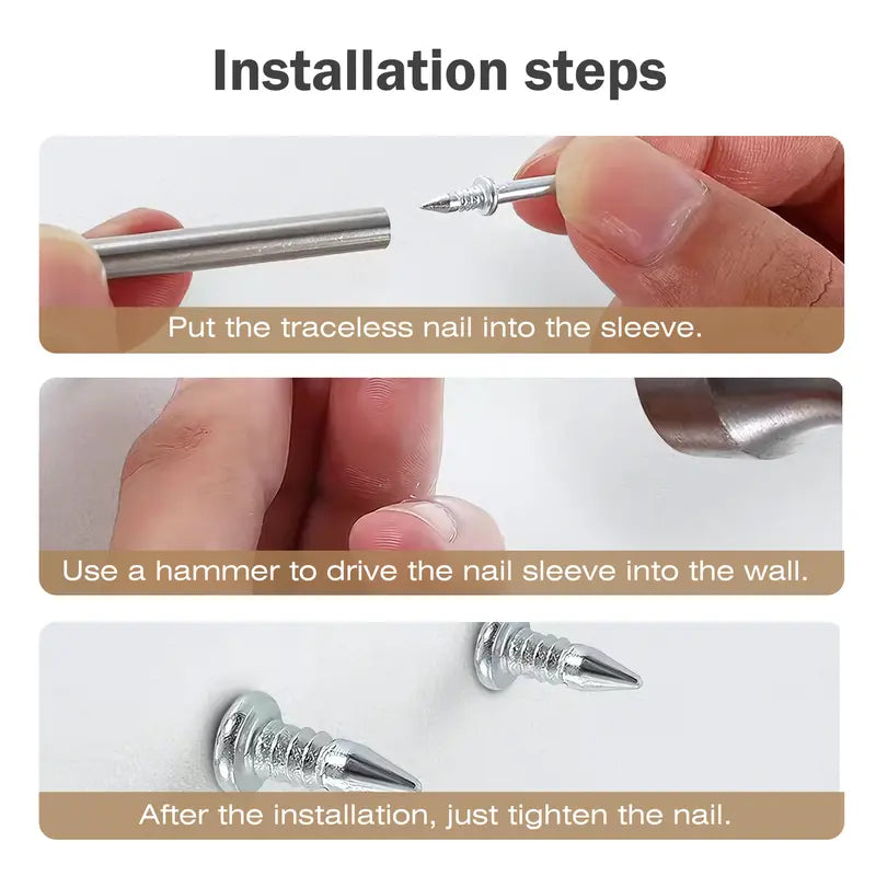 🔧100 Double-Ended Carbon Steel Baseboard Nails - Corrosion Resistant, Easy to Use, Invisible and Mark-Free Fixing
