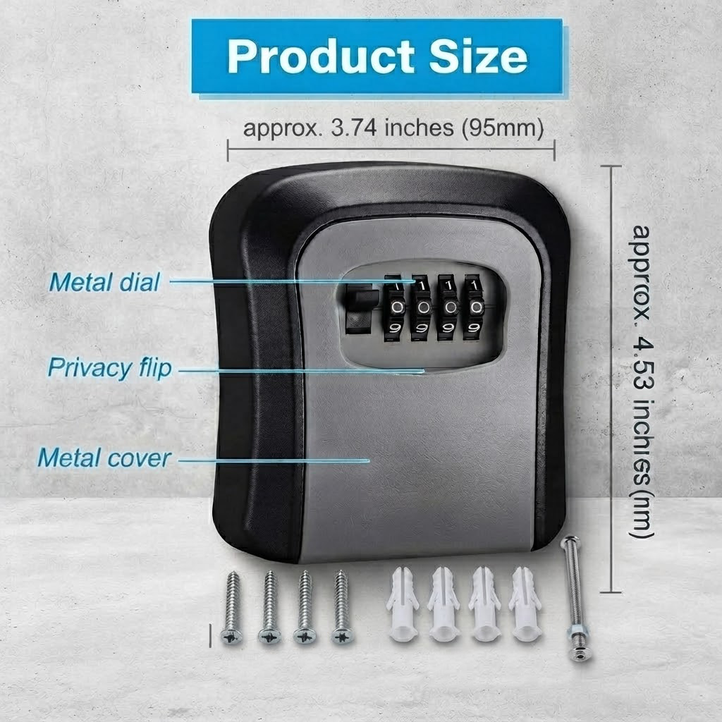 🔢Wall-Mounted 4-Digit Combination Key Safe Box