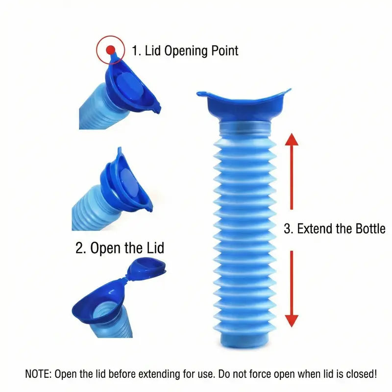 🚗💧Retractable Emergency Urinal Bottle - Flexible Plastic Unisex Camping Toilet