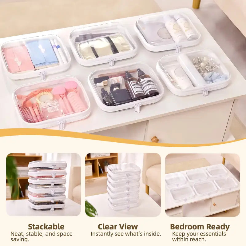 📦 High Transparency Organizer Storage Box Clear Hard Zipper Case