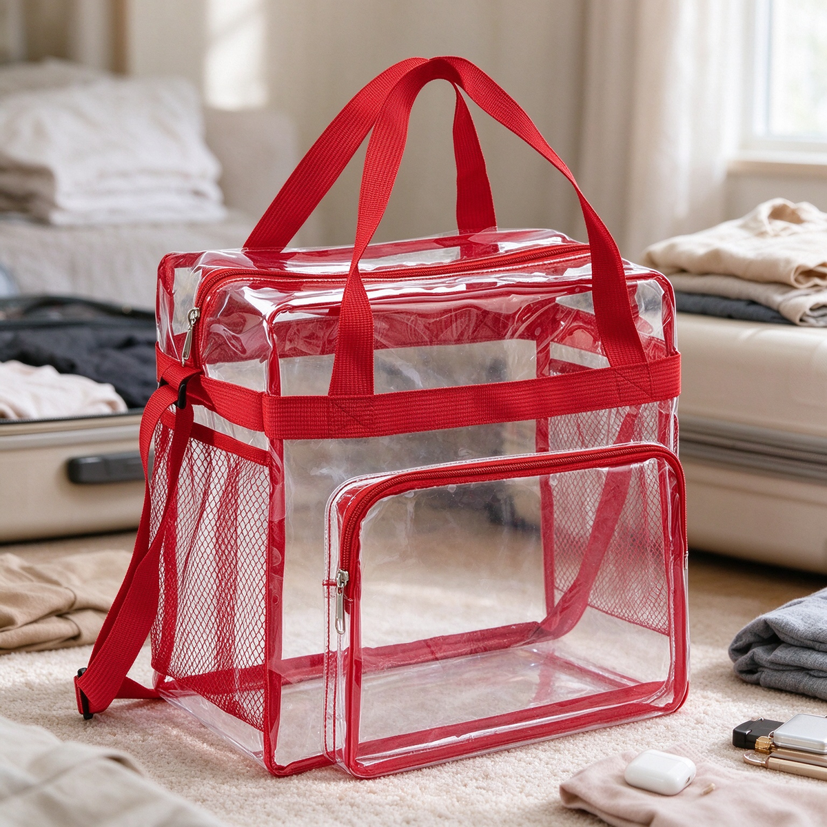 👛Transparent large capacity handbag