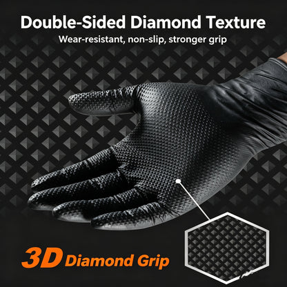 High Quality Thickened Wear Resistant Patterned Nitrile Gloves