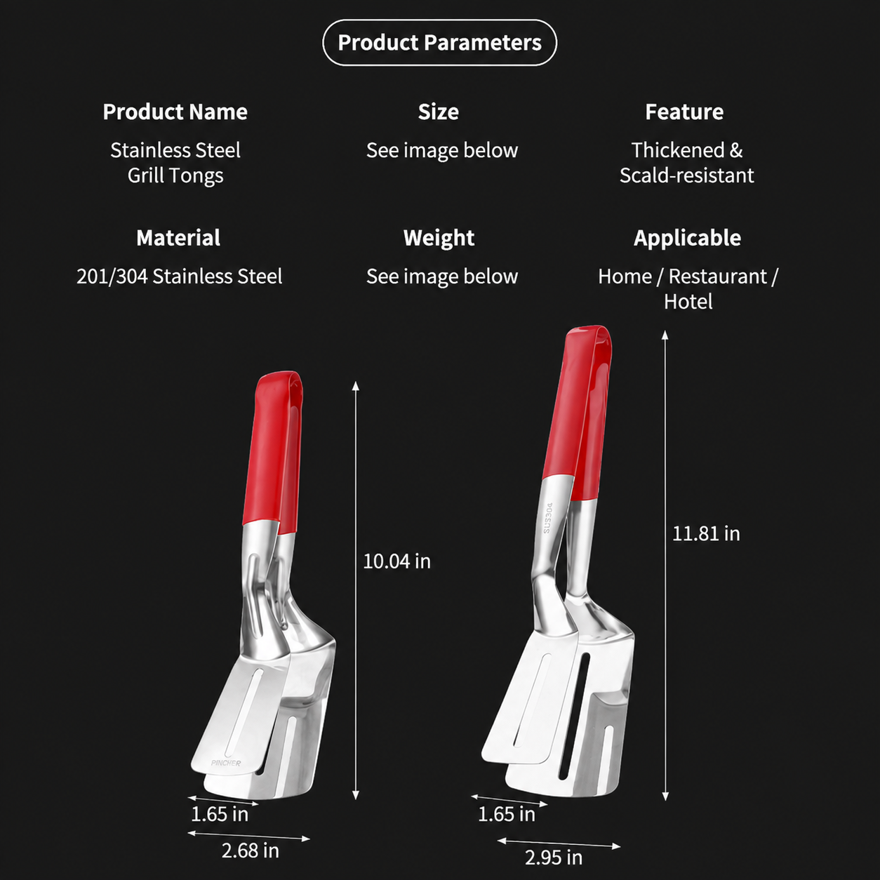 🛡️2-in-1 Stainless Steel Grill Tong &amp; Spatula