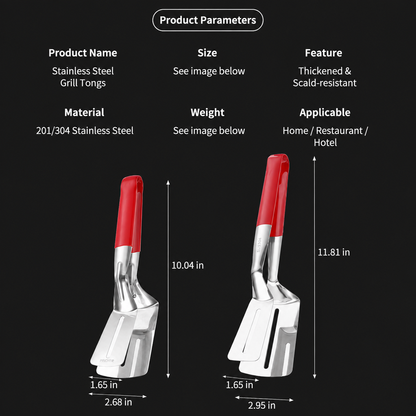 🛡️2-in-1 Stainless Steel Grill Tong &amp; Spatula