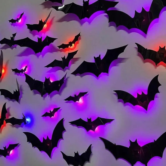 🦇3D Bat and Spider Wall Decals for Halloween – Party Decorations and Room Decor