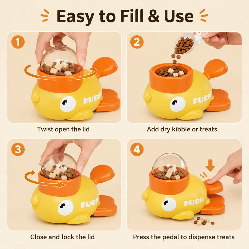 Cat Treat Dispenser Toy, Slow Feeding Enrichment Toy for Cats and Small Dogs