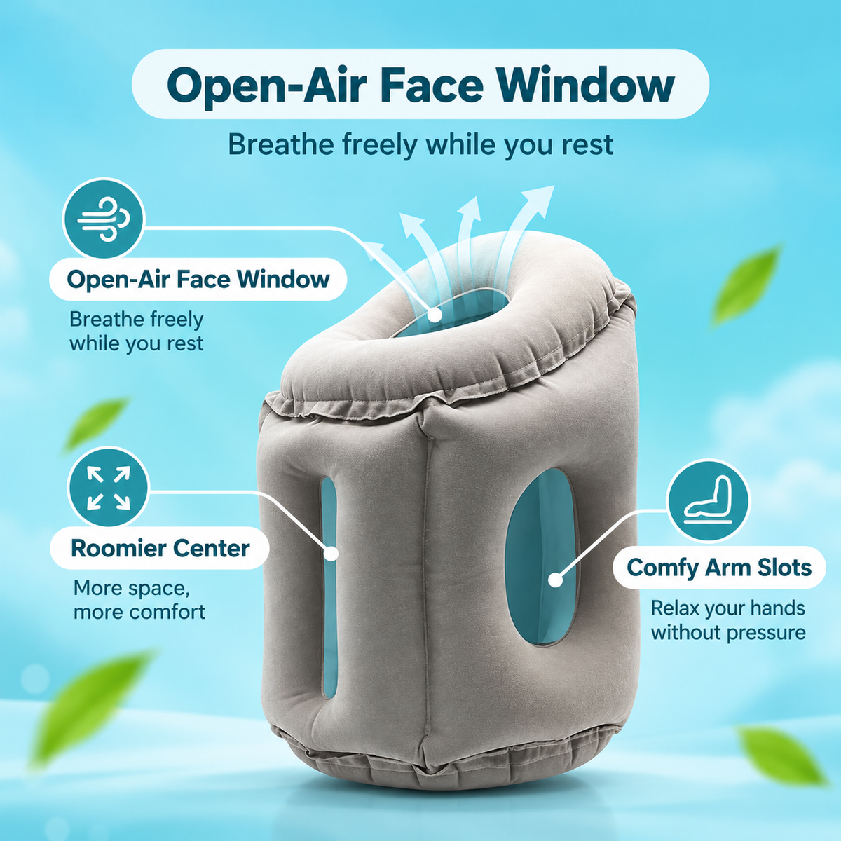 ✨New Inflatable Travel Neck Pillow—Suitable for planes, cars, buses, trains, and office naps