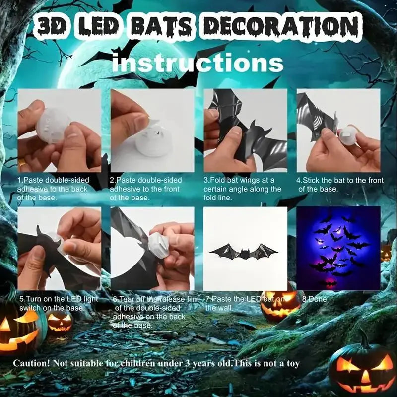 🦇💡3D Bat Light LED Decoration