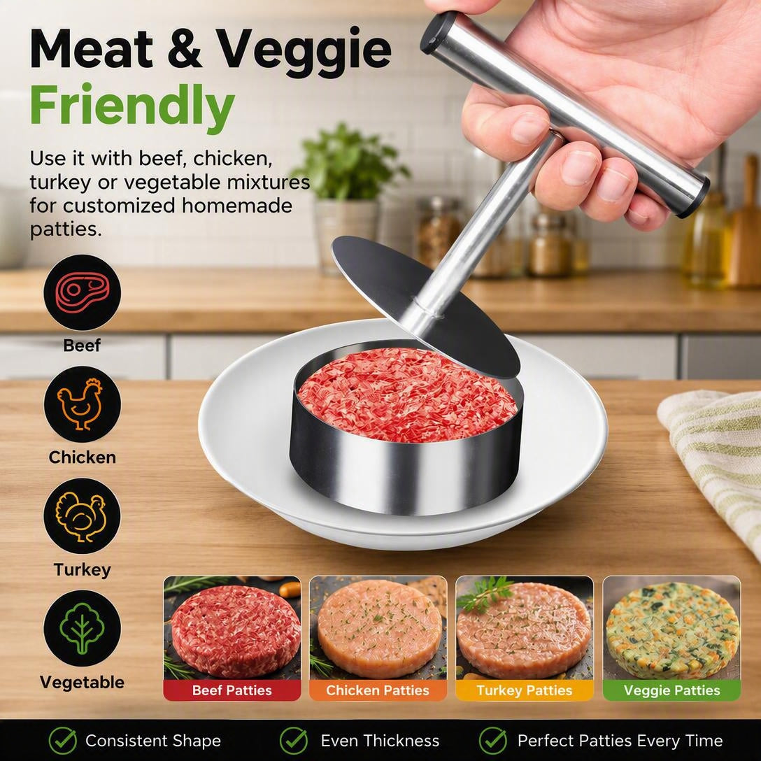 304 Stainless Steel Burger Press