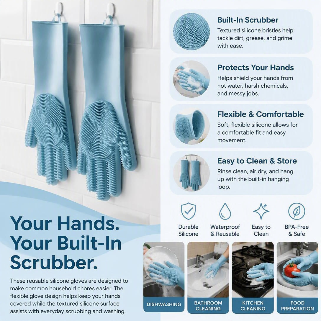 Silicone Kitchen Gloves For Home & Pet Care