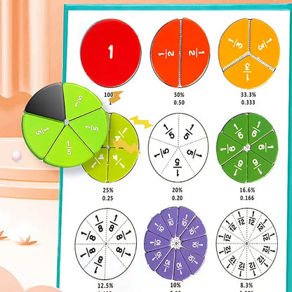 🌈Magnetic Fraction Demonstration Set – Durable STEM Math Montessori Teaching Aid