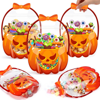 🎃 Halloween Goodie Bags with Handles | Clear Candy & Treat Bags 👻🍬
