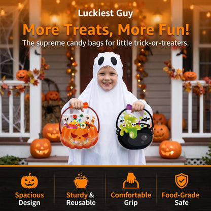 🎃 Halloween Goodie Bags with Handles | Clear Candy & Treat Bags 👻🍬