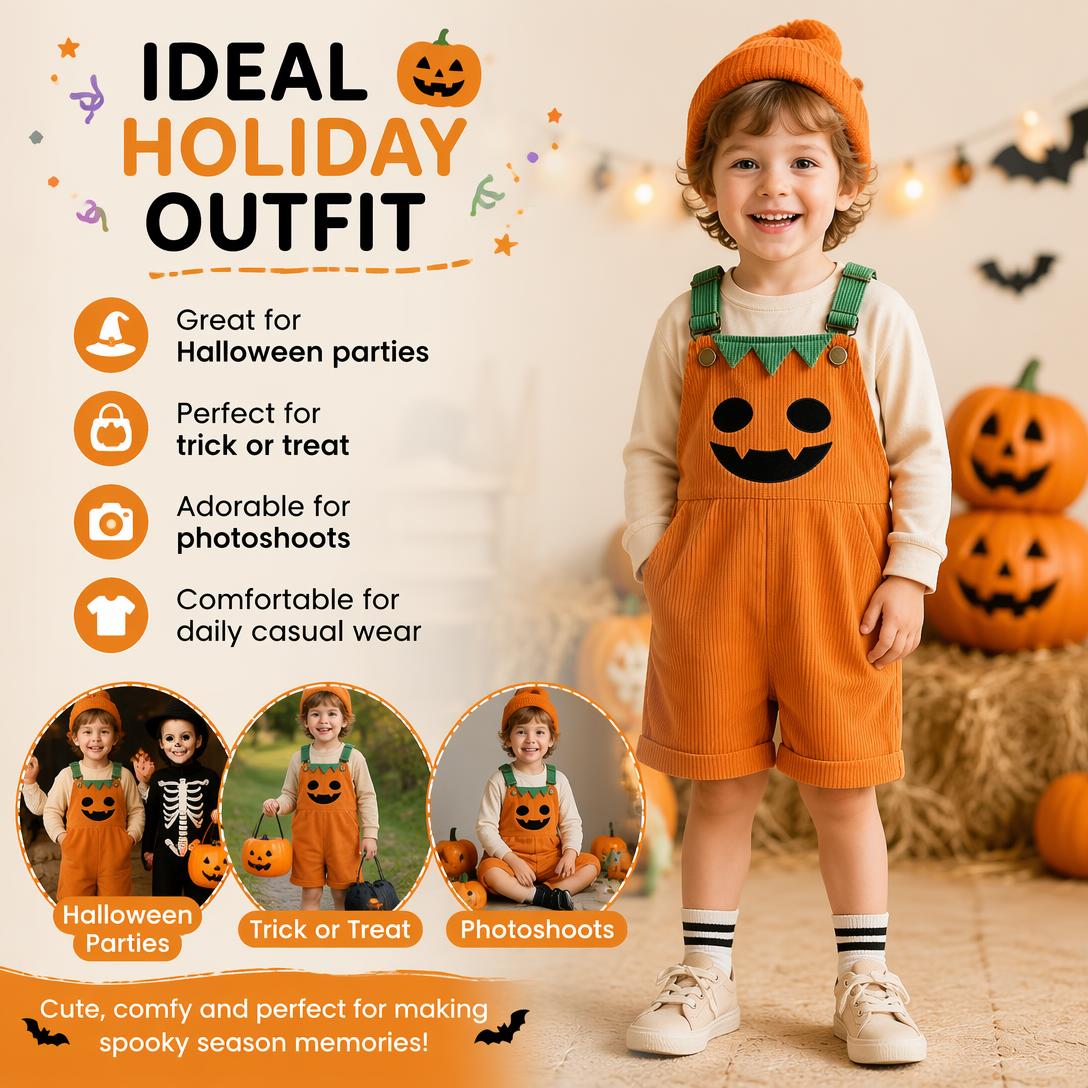 🎃👖Halloween overalls for toddler boys