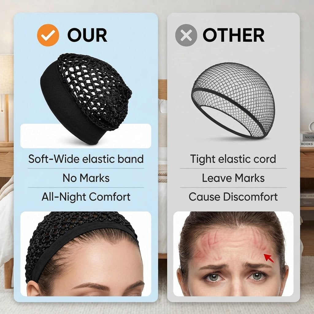 🧢Elastic wide-brimmed hairnet cap - soft and protective
